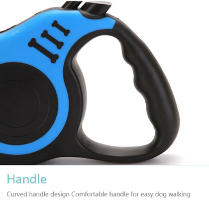 "Premium 16.5FT Retractable Dog Leash with Automatic Mechanism, Pet Collar for Hands-Free Walking, Made in the USA"