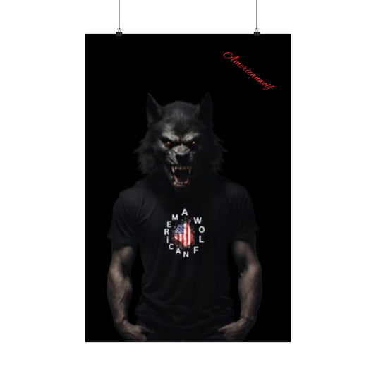 "Transform Your Man Cave: AmericanWolf Werewolf Bar & Lounge Poster"