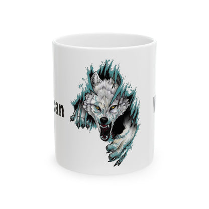 Ferocious Wild Americanwolf White Coffee Mug