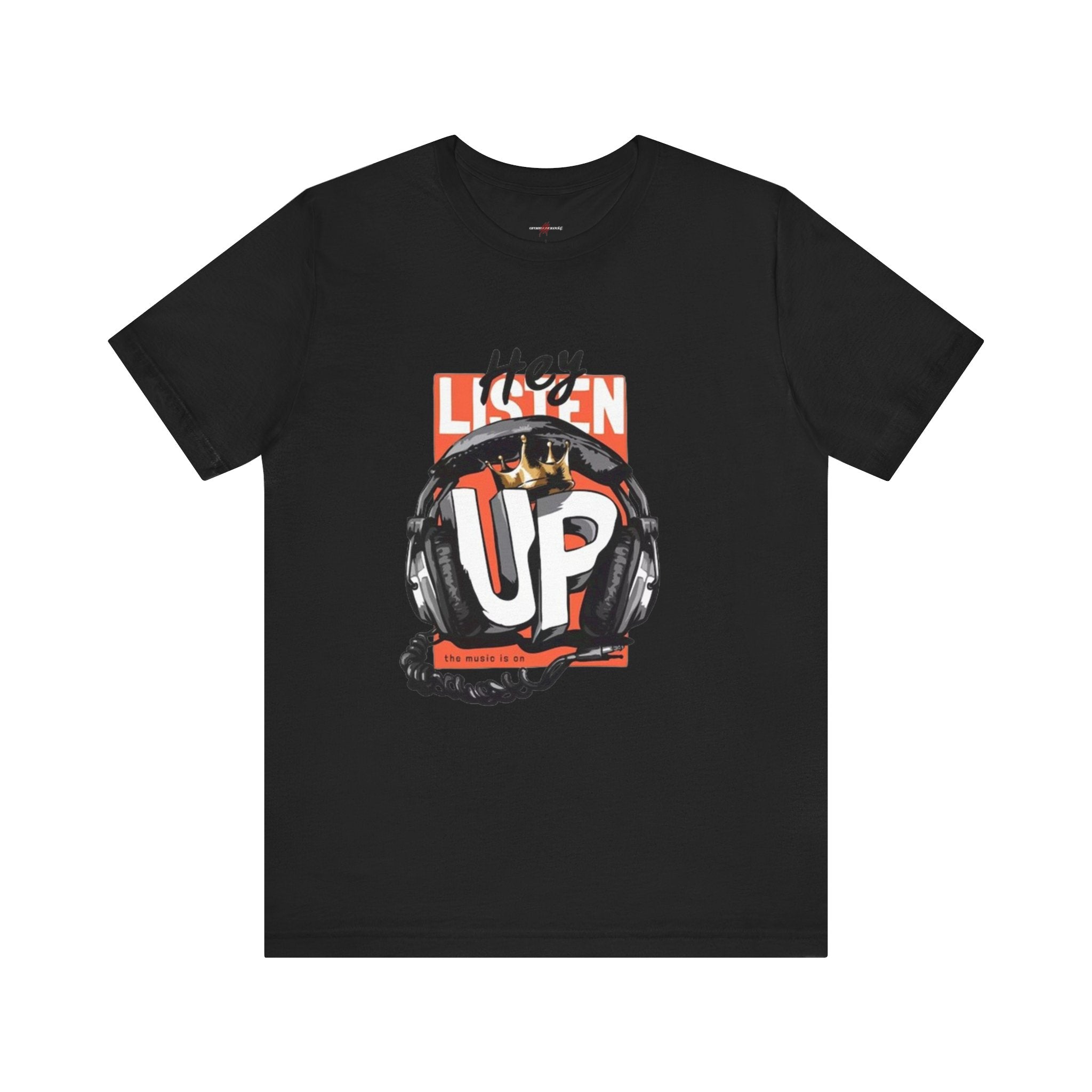 Men's And Women's Listen Up Head Phones Jersey Short Sleeve Tee