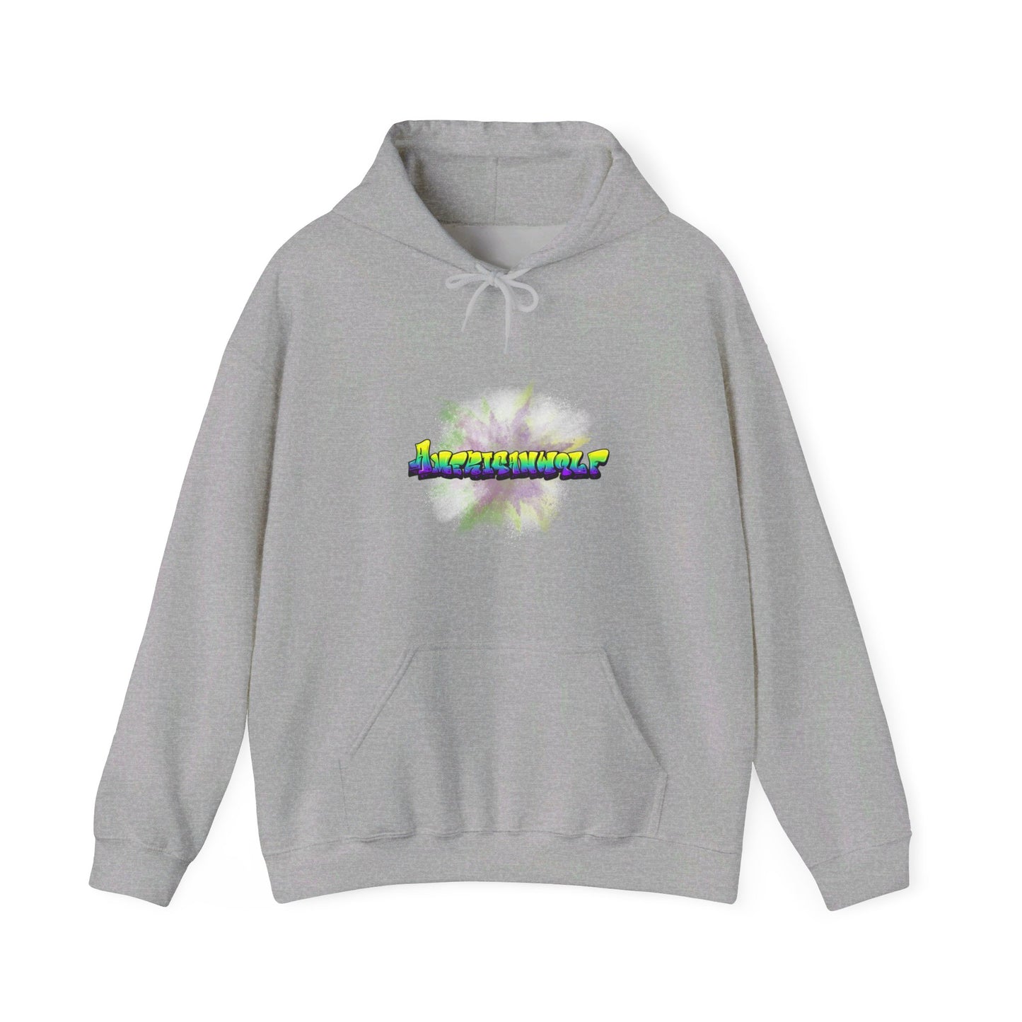 Urban Chill Vibes Graffiti Sprayed Tag Americanwolf In A Cloud Of Sprayed Dust Skater Hoody