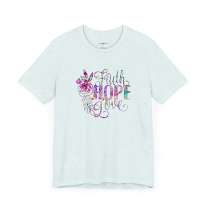 "Embrace the Message Wear Your Beliefs Fashion with Purpose Clothe Yourself in Positivity Express Your Values through Style Faith, Hope, Love The Shirt That Speaks Volumes"