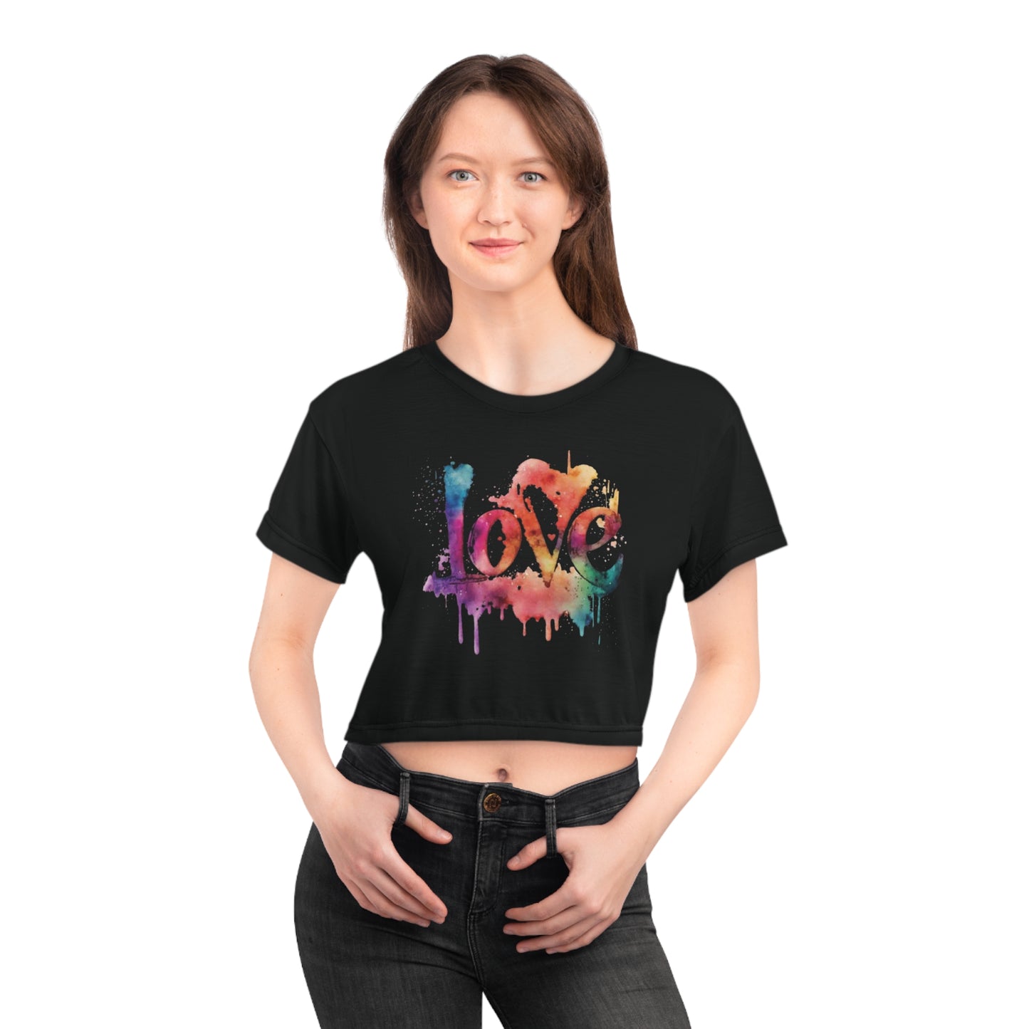 "Love-Infused Style Fashioned with Love Wearable Affection This Must-Have Design  Irresistible Women's Crop Top Belongs in Your Closet