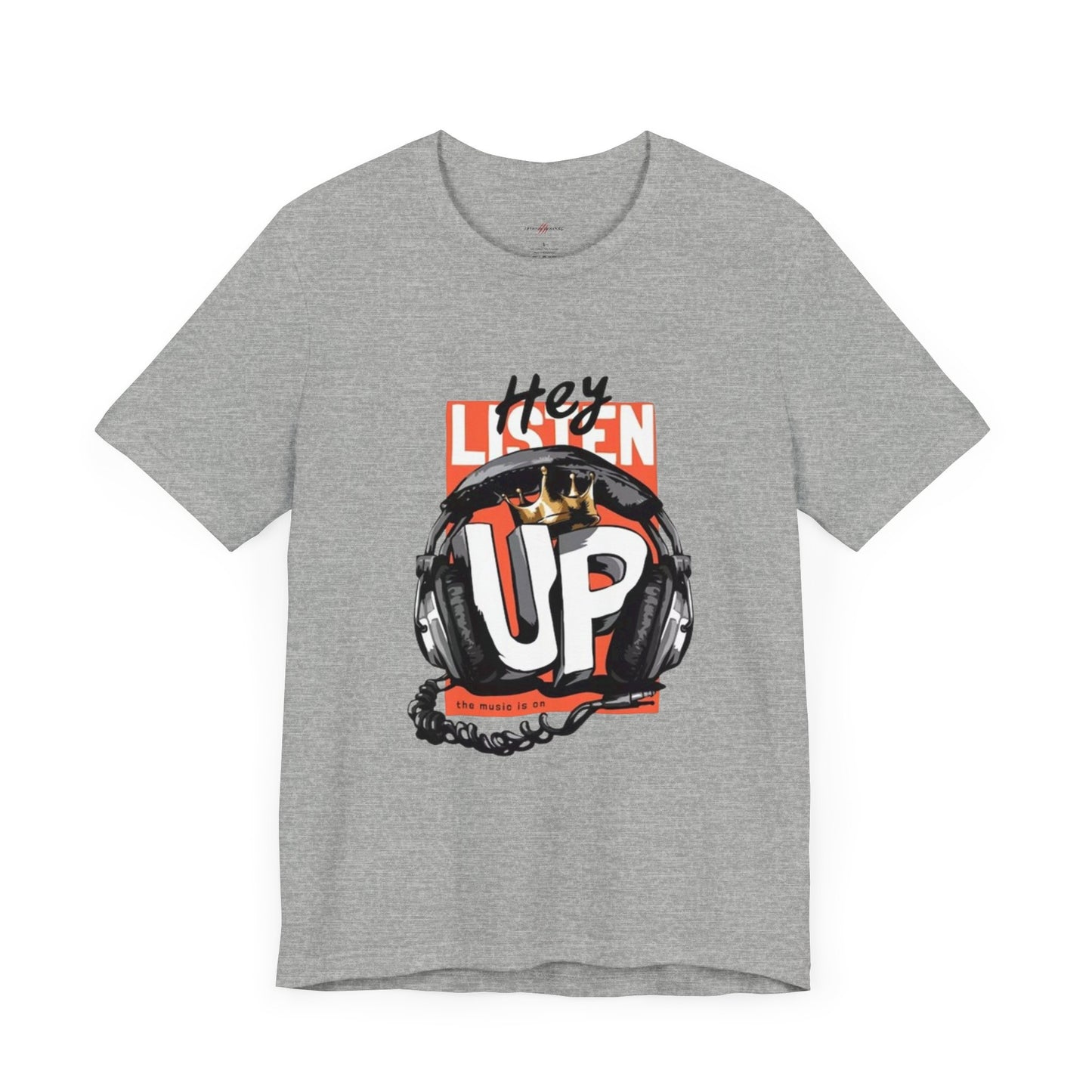 Men's And Women's Listen Up Head Phones Jersey Short Sleeve Tee