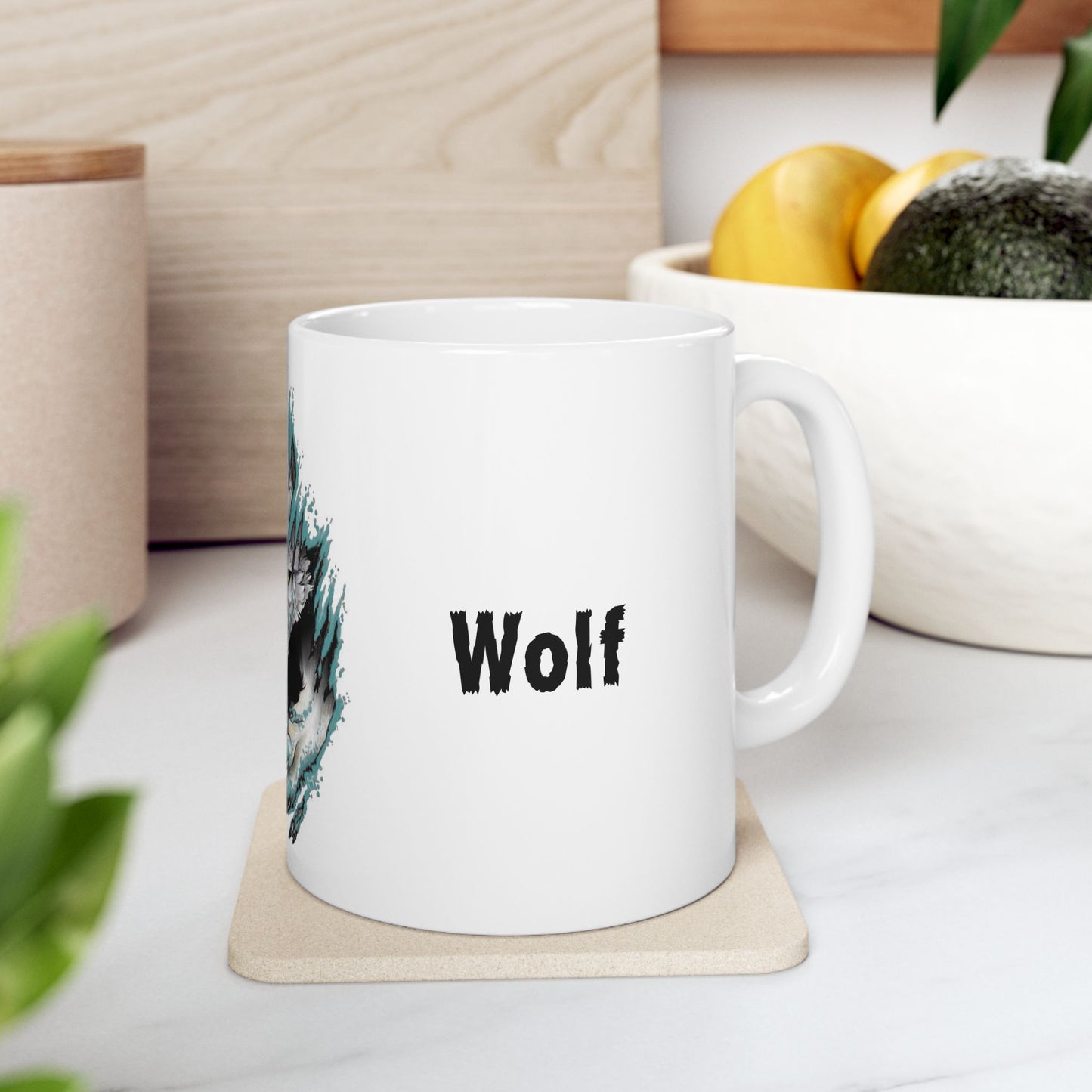 Ferocious Wild Americanwolf White Coffee Mug