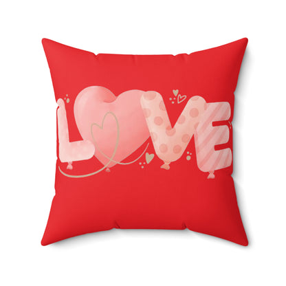 Bedroom Home Decor Love Spun Polyester Square Pillow