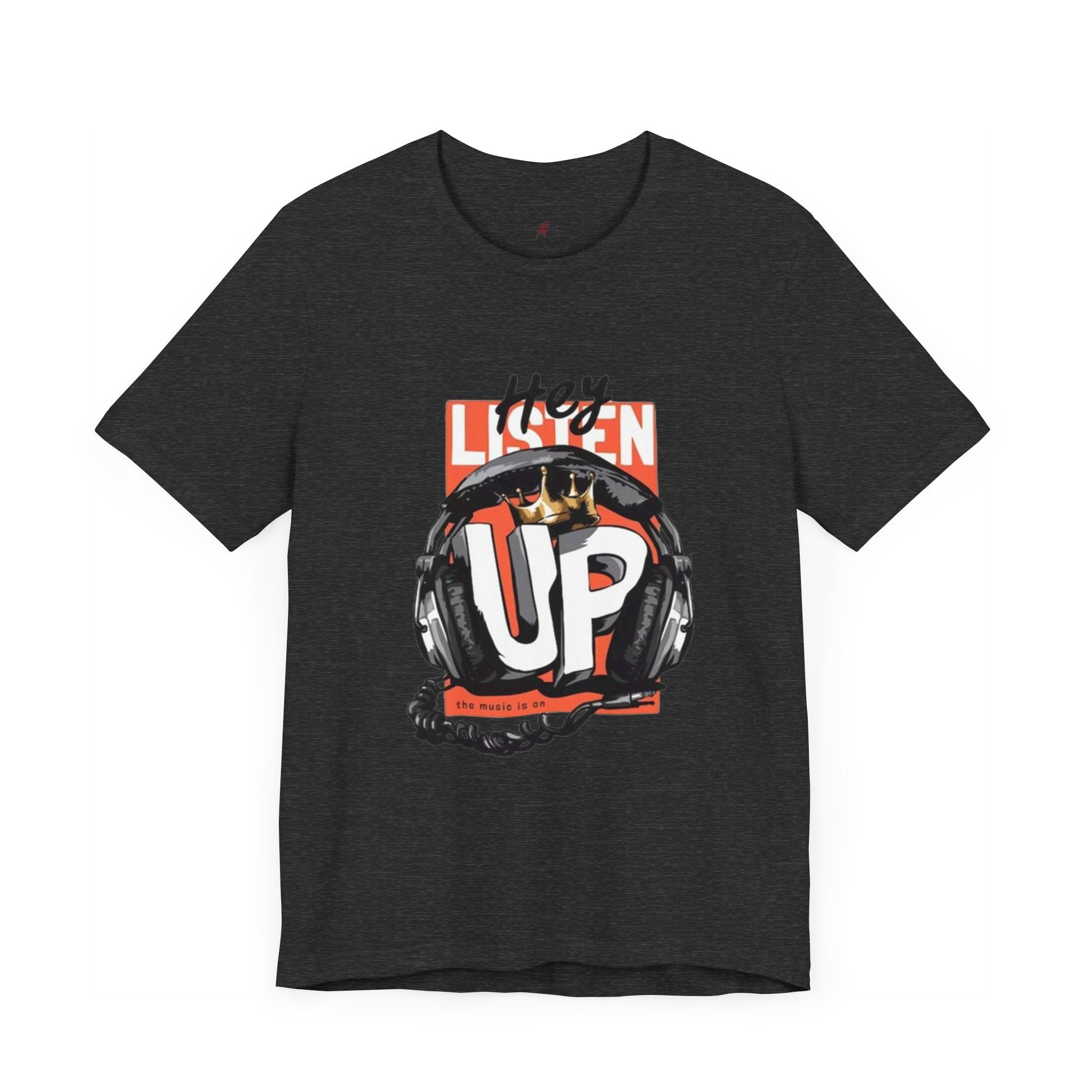 Men's And Women's Listen Up Head Phones Jersey Short Sleeve Tee