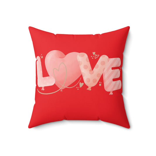 Bedroom Home Decor Love Spun Polyester Square Pillow