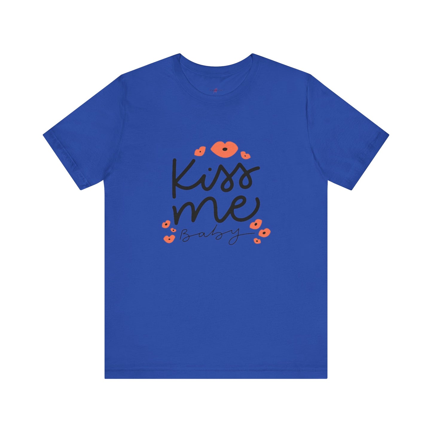 Women's Kiss Me Baby Valentine Jersey Short Sleeve Tee