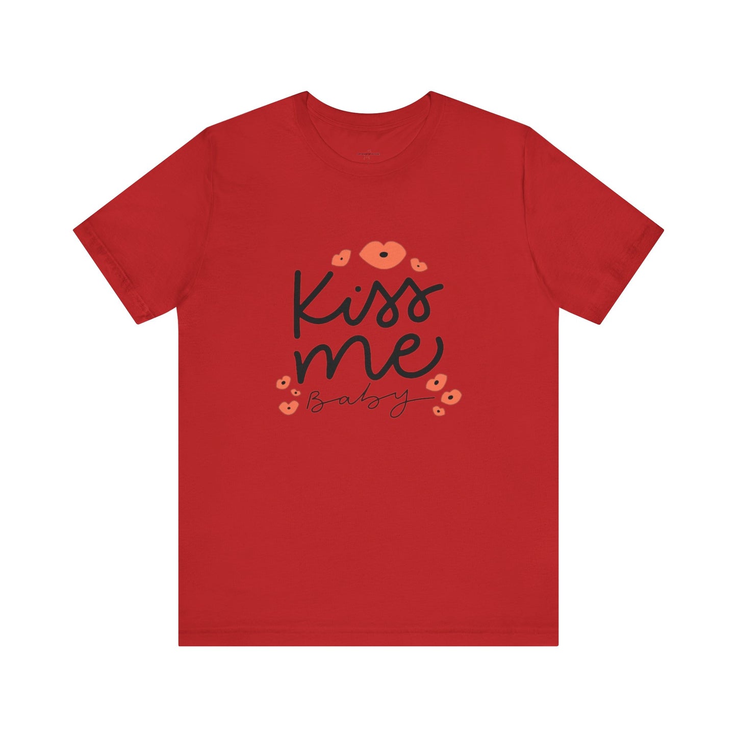 Women's Kiss Me Baby Valentine Jersey Short Sleeve Tee