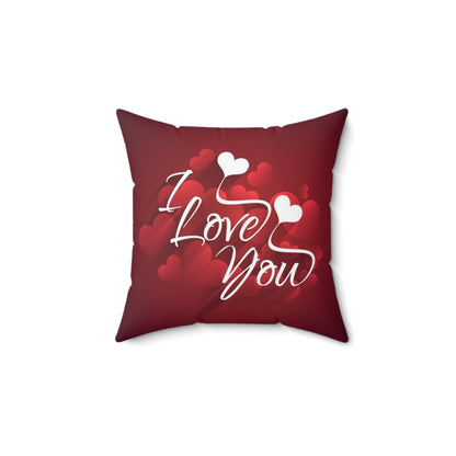 I love you Romantic Spun Polyester Square Pillow