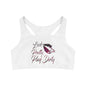 "Glam Up Your Game In Confidence With This Must-Have Women's Look Pretty Play Dirty Sports Bra!"