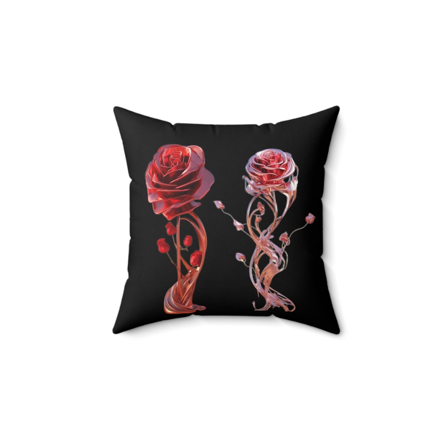 2 Glass Roses Spun Polyester Square Pillow