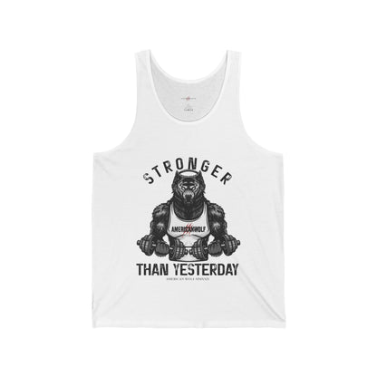 Beast Mode Werewolf Bodybuilder Pumping Iron and Rocking Out His 'Americanwolf' Tank Top Epic Training Session with Headphones Stronger Than Yesterday ' Routine