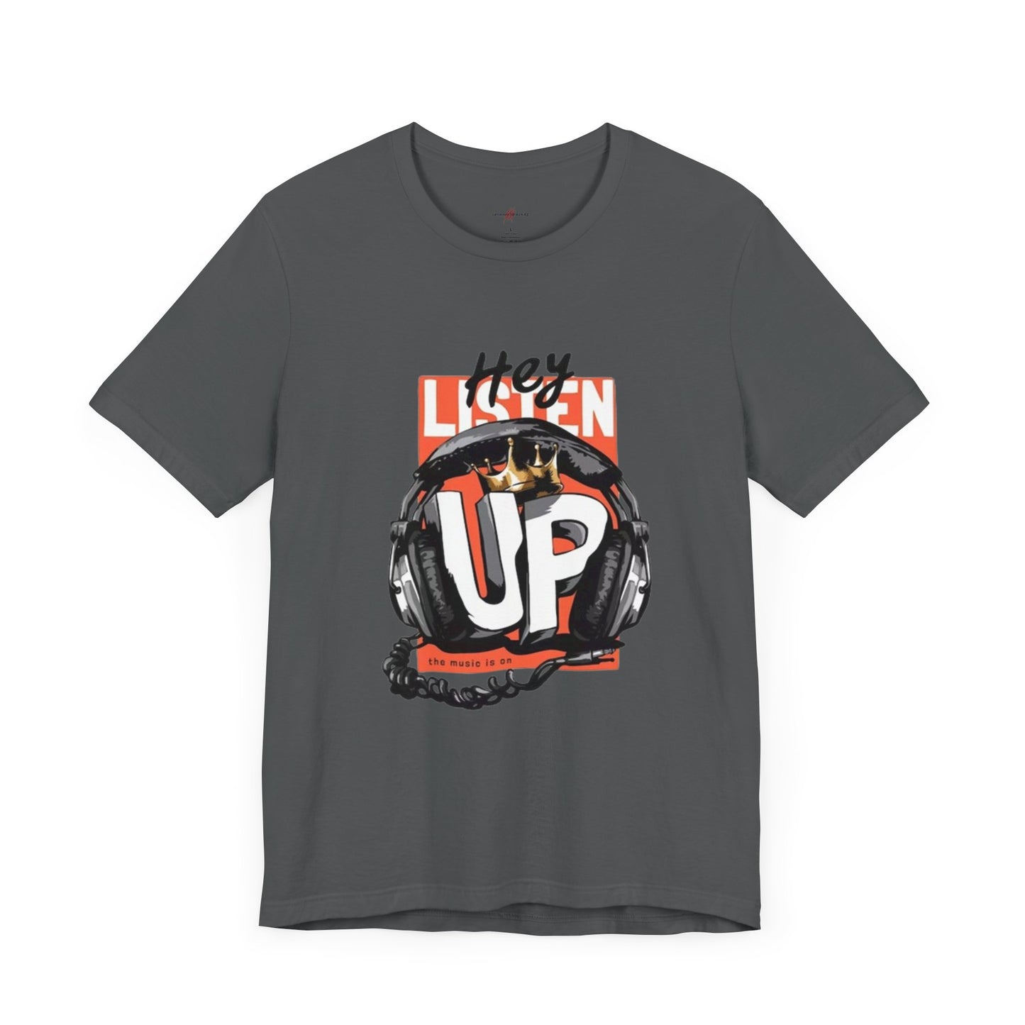 Men's And Women's Listen Up Head Phones Jersey Short Sleeve Tee