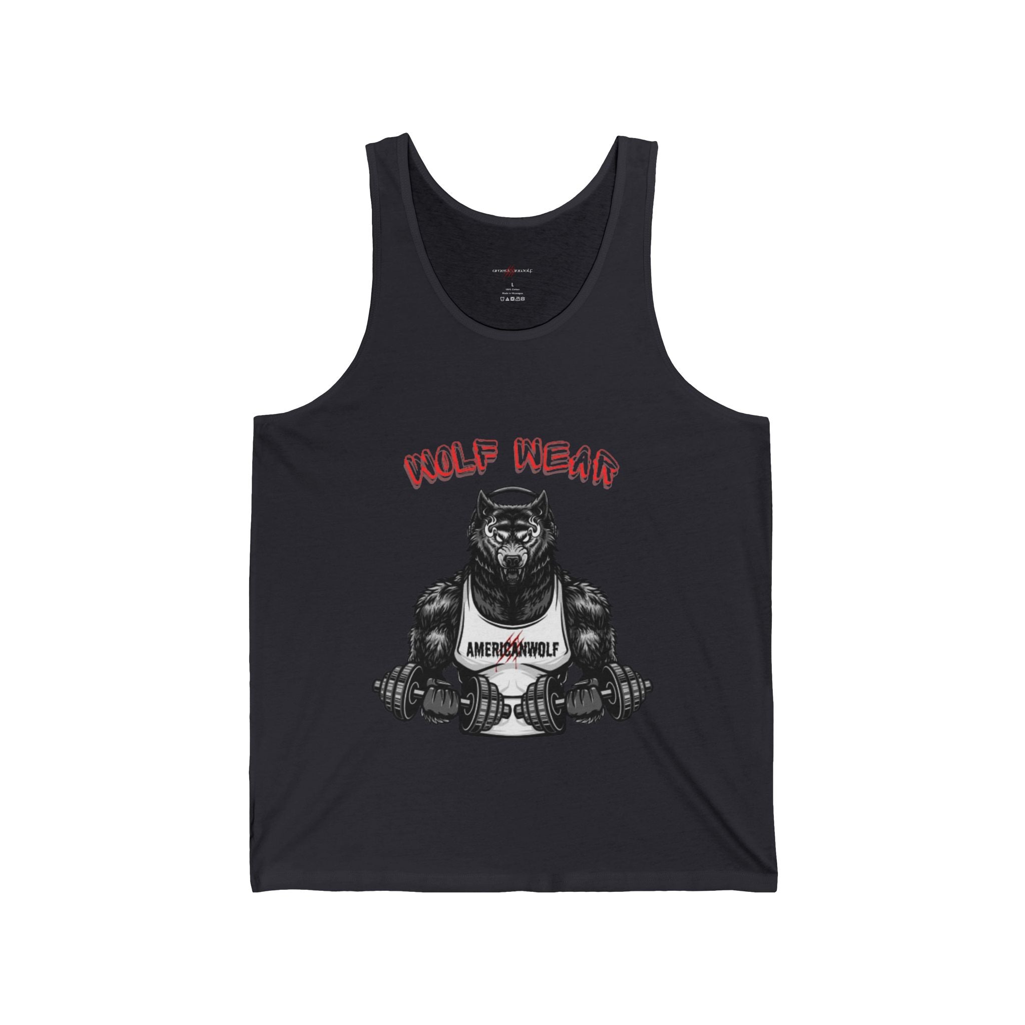 Wolf Wear Of A  Werewolf Bodybuilder Pumping Iron and Rocking Out His 'Americanwolf' Tank Top Epic Training Session with Headphones Stronger Than Yesterday ' Routine