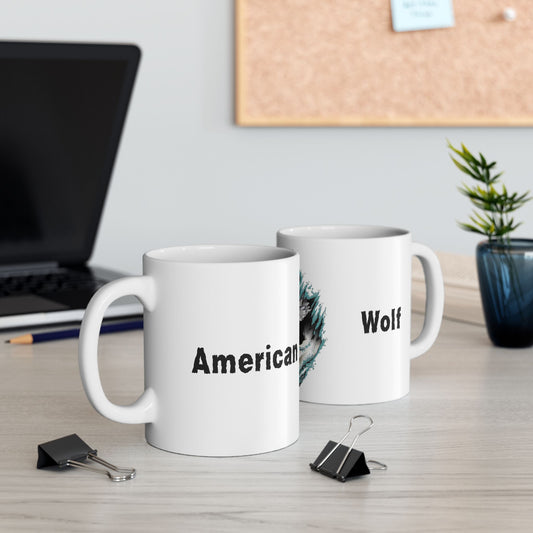 Ferocious Wild Americanwolf White Coffee Mug