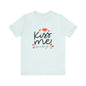 Women's Kiss Me Baby Valentine Jersey Short Sleeve Tee