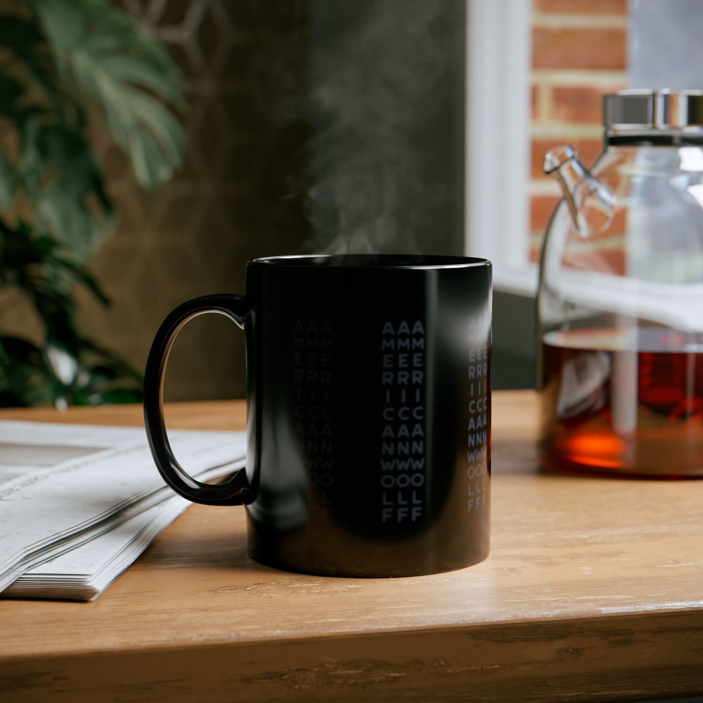 A Black Triple Effect Americanwolf Coffee Mug