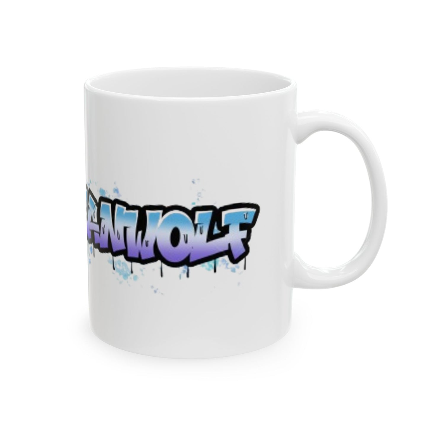 Blue & Purple Americanwolf Edgy Graphic Graffiti Splatter Spots Coffee Mug