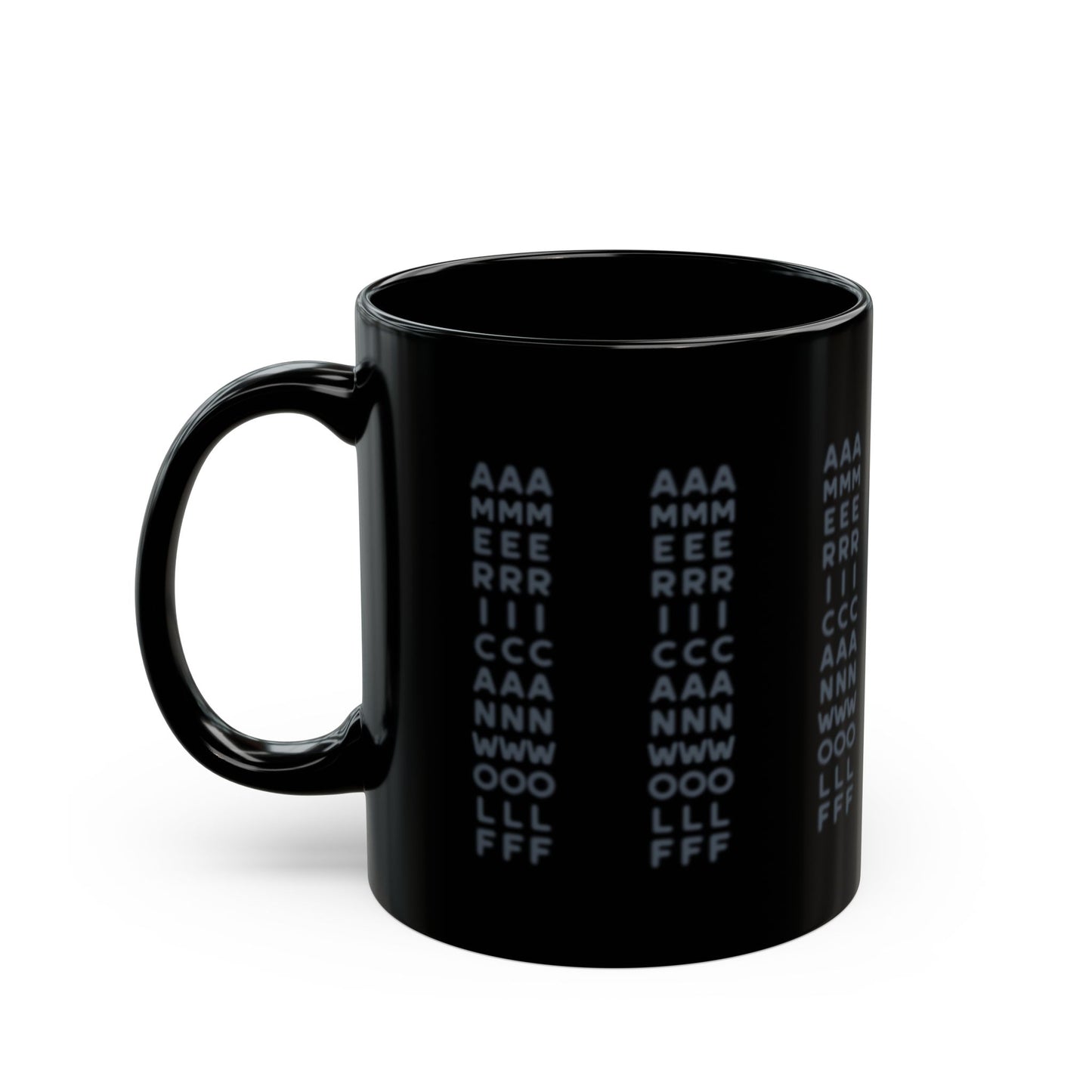 A Black Triple Effect Americanwolf Coffee Mug