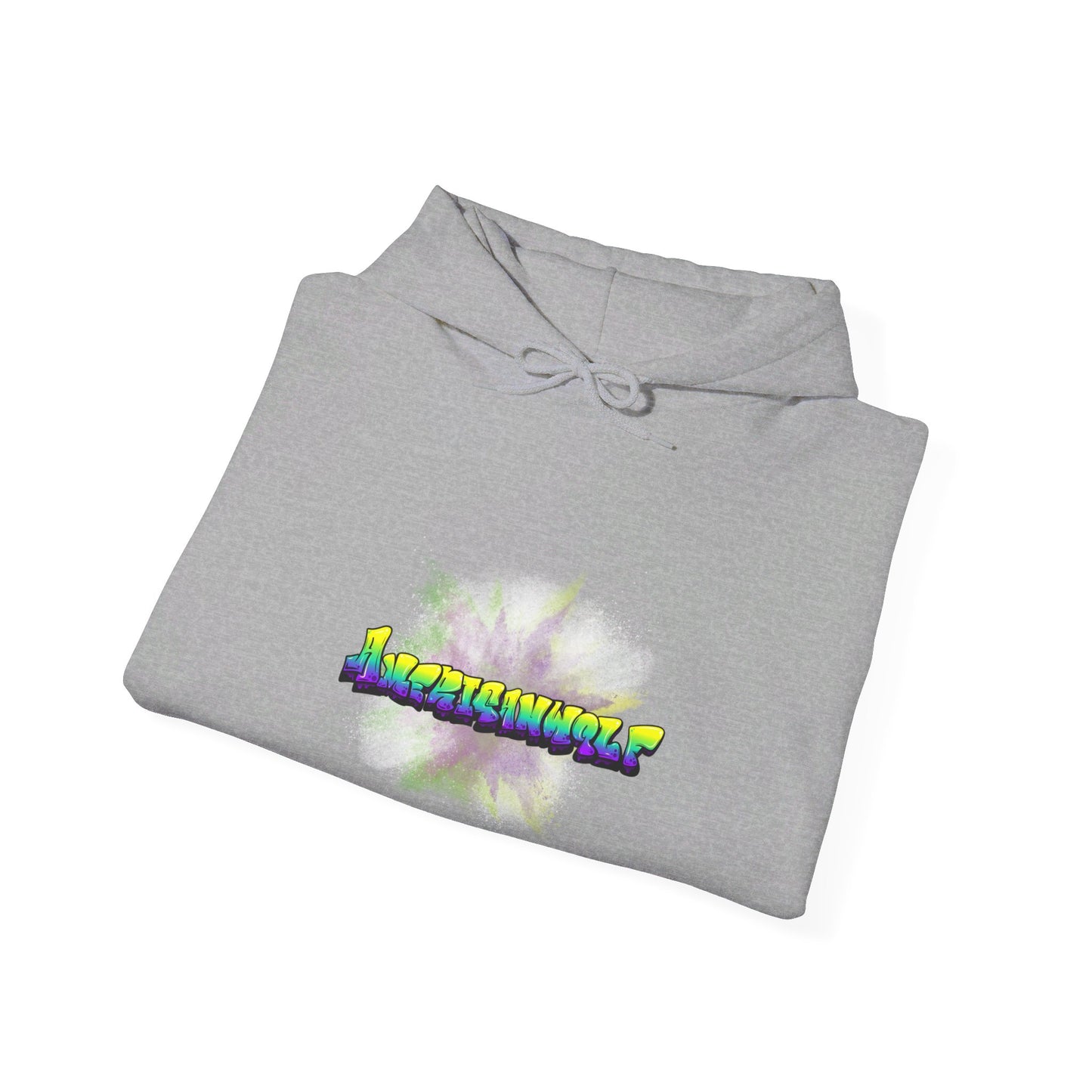 Urban Chill Vibes Graffiti Sprayed Tag Americanwolf In A Cloud Of Sprayed Dust Skater Hoody