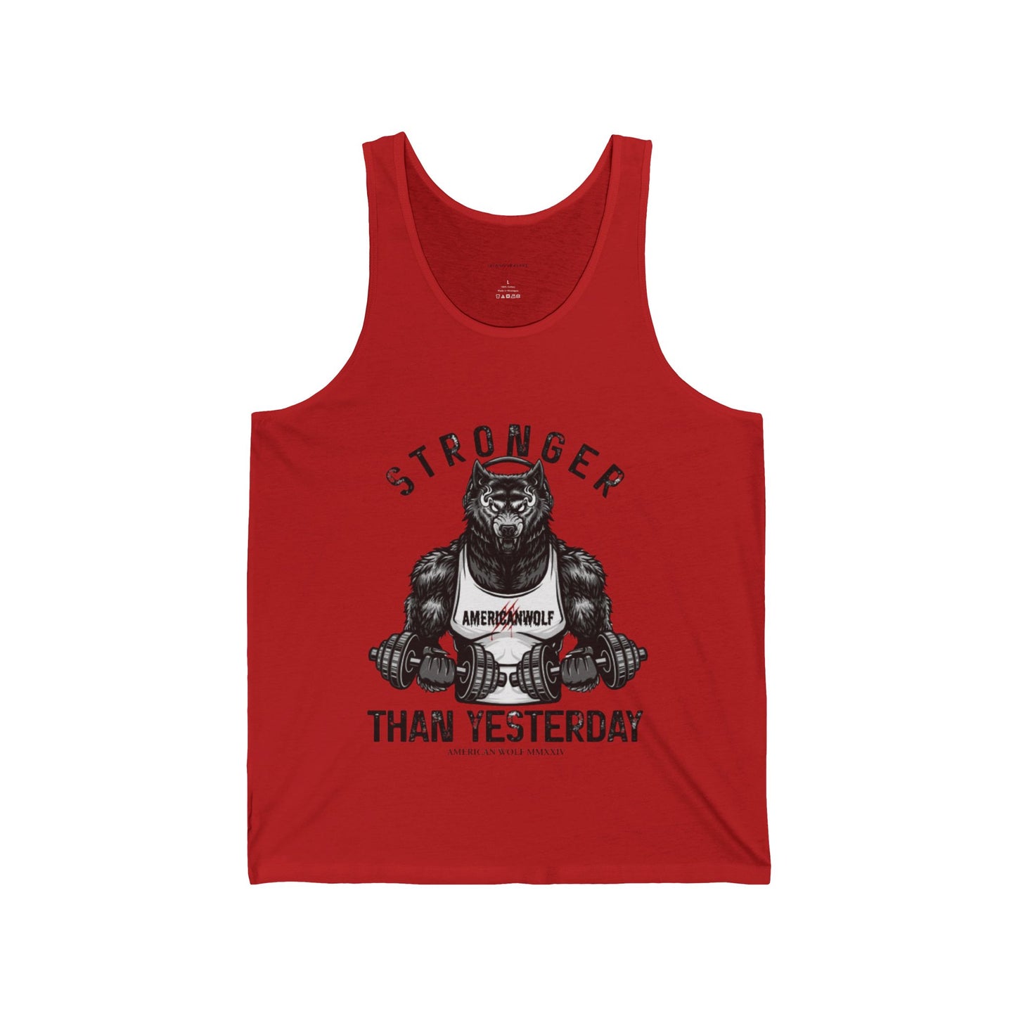 Beast Mode Werewolf Bodybuilder Pumping Iron and Rocking Out His 'Americanwolf' Tank Top Epic Training Session with Headphones Stronger Than Yesterday ' Routine