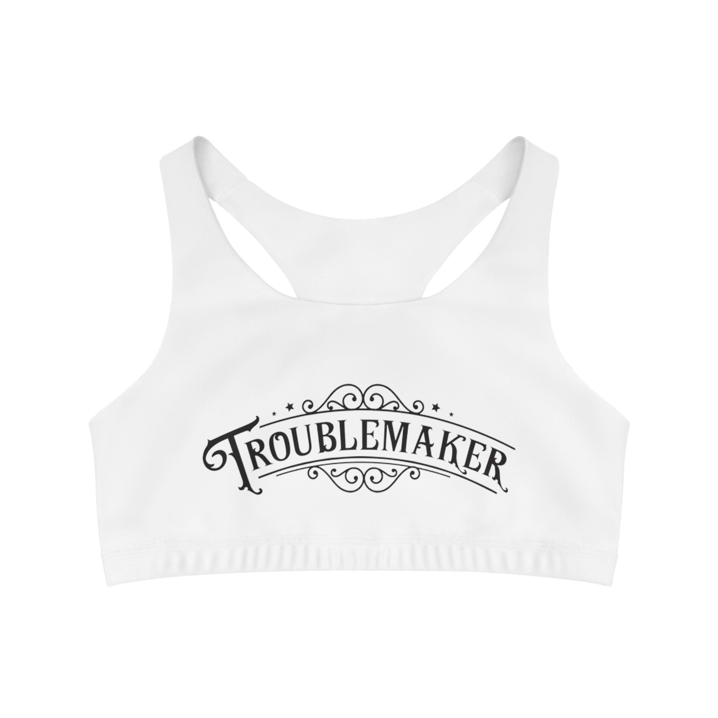 "Dare to be Different Rule the Gym Disrupt the Norm Unleash Your Inner Rebel with the Trouble Maker  Women's Sports Bra!