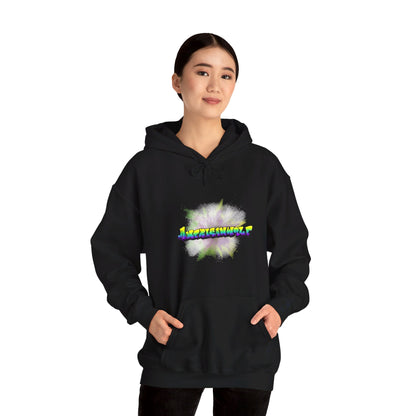 Urban Chill Vibes Graffiti Sprayed Tag Americanwolf In A Cloud Of Sprayed Dust Skater Hoody