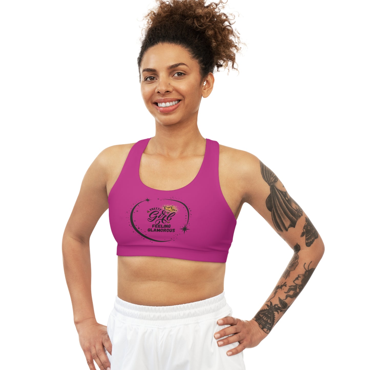 Pretty Girl Feeling Glamorous Women's Seamless Sports Bra