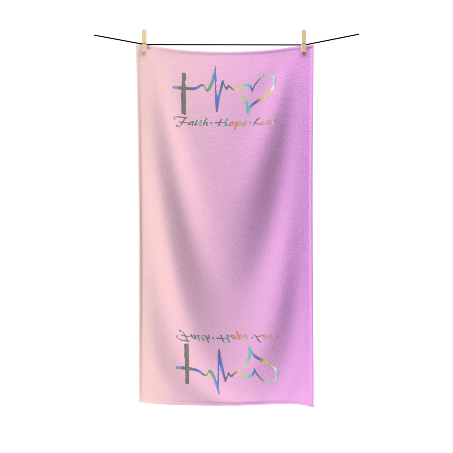 Polycotton Towel faith hope love ambient color pink bath towel