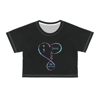 "Embrace the Message You Matter Wear Fashion with Purpose Clothe  Love Yourself in Positivity Express Your Values through Style Heart Shape Symbol Crop Top Shirt That Speaks Volumes"