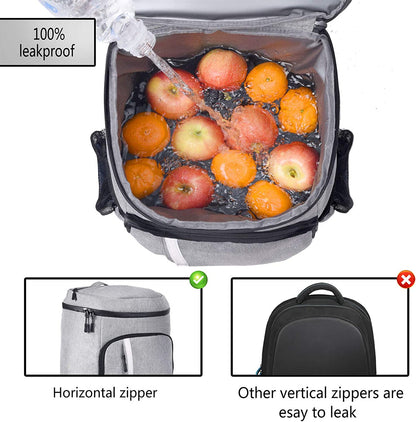 "Leakproof Insulated Waterproof Backpack Cooler Bag: Lightweight Soft Beach Cooler Backpack for Men and Women, Ideal for Work Lunches, Picnics, Camping, Hiking - Fits 30 Cans"