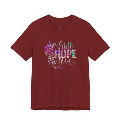 "Embrace the Message Wear Your Beliefs Fashion with Purpose Clothe Yourself in Positivity Express Your Values through Style Faith, Hope, Love The Shirt That Speaks Volumes"