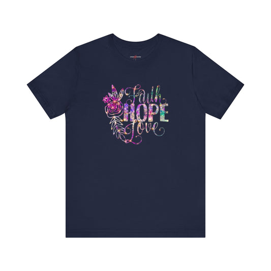 "Embrace the Message Wear Your Beliefs Fashion with Purpose Clothe Yourself in Positivity Express Your Values through Style Faith, Hope, Love The Shirt That Speaks Volumes"