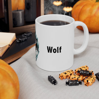 Ferocious Wild Americanwolf White Coffee Mug