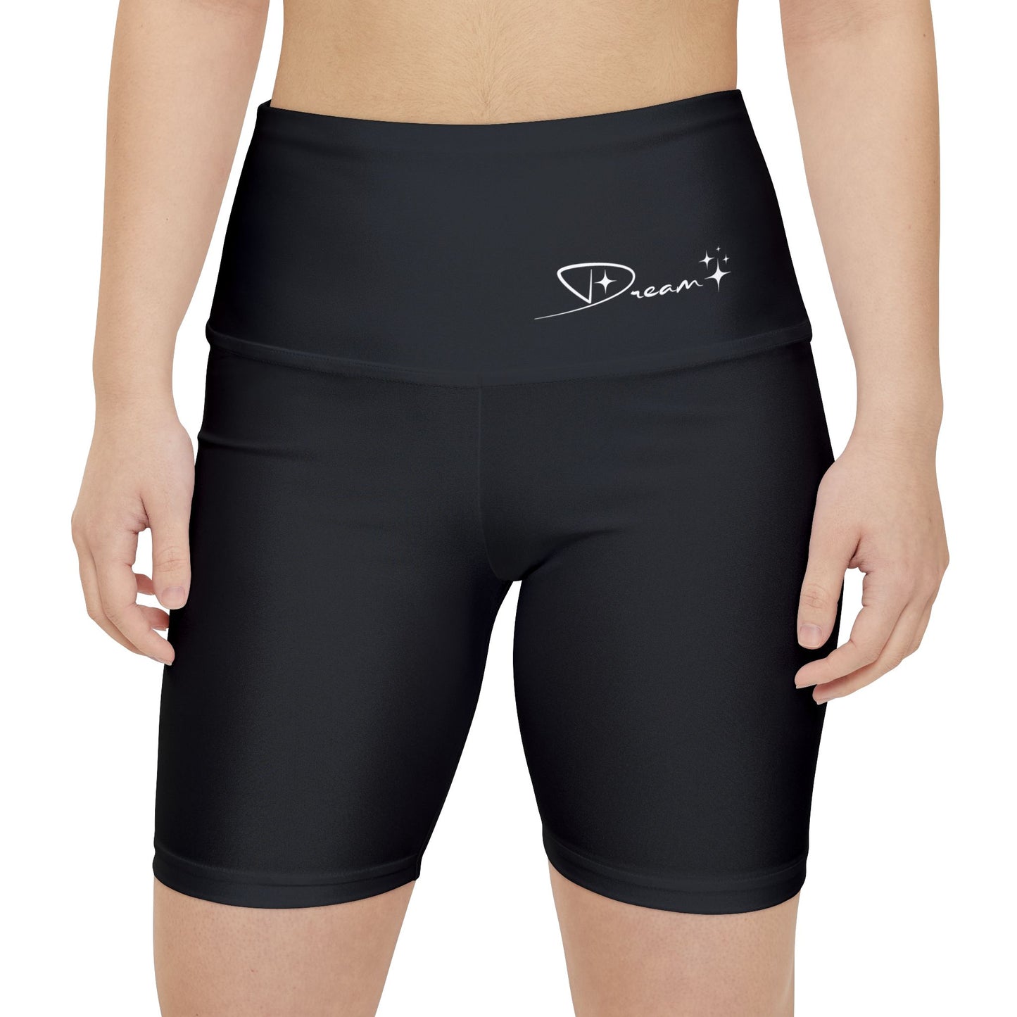 Solid Black Dream Women's Workout Shorts Leggings