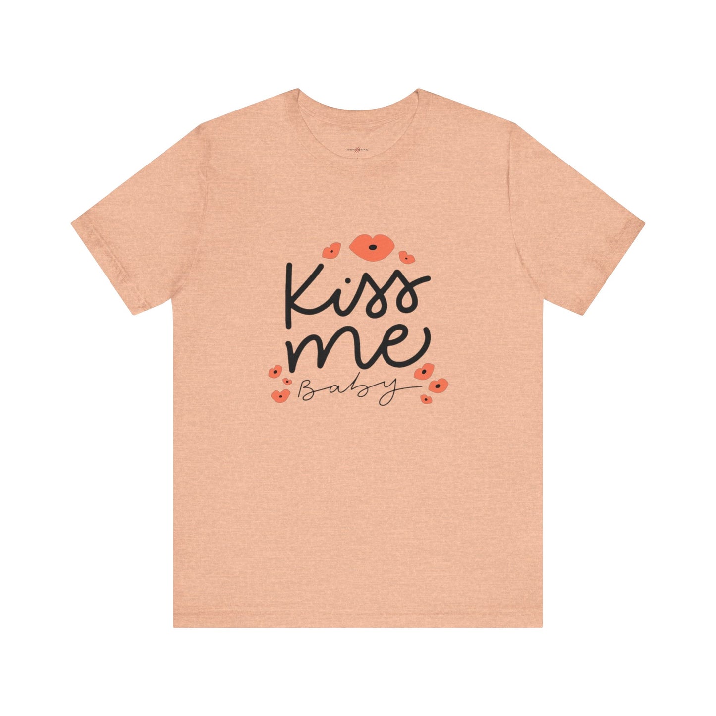 Women's Kiss Me Baby Valentine Jersey Short Sleeve Tee