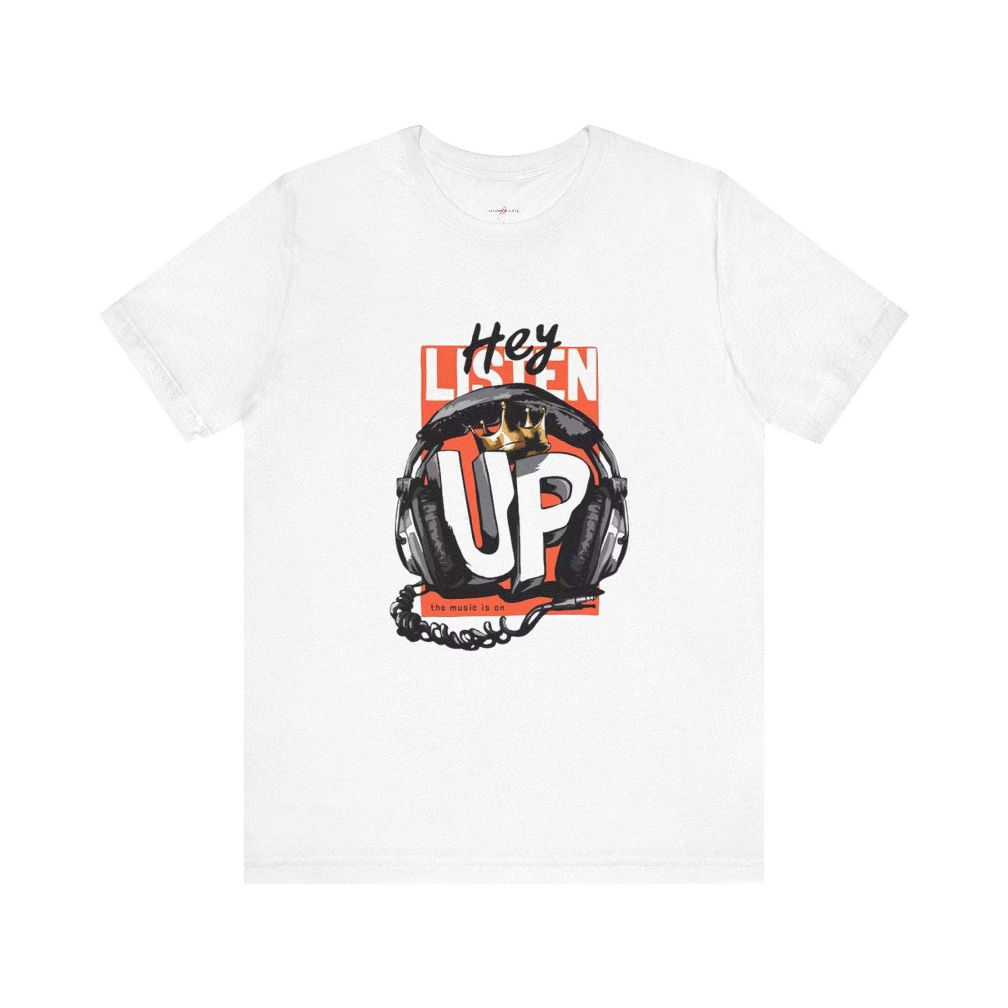 Men's And Women's Listen Up Head Phones Jersey Short Sleeve Tee