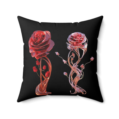 2 Glass Roses Spun Polyester Square Pillow