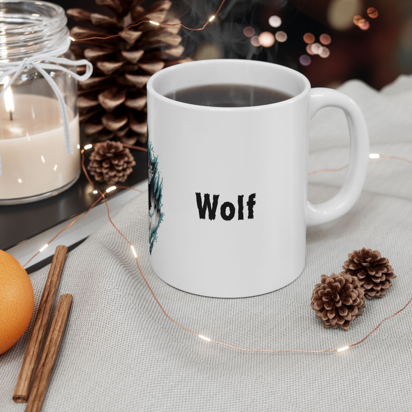 Ferocious Wild Americanwolf White Coffee Mug