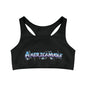 "AmericanWolf: Graffiti Inspired Sports Bra in Blue and Purple"