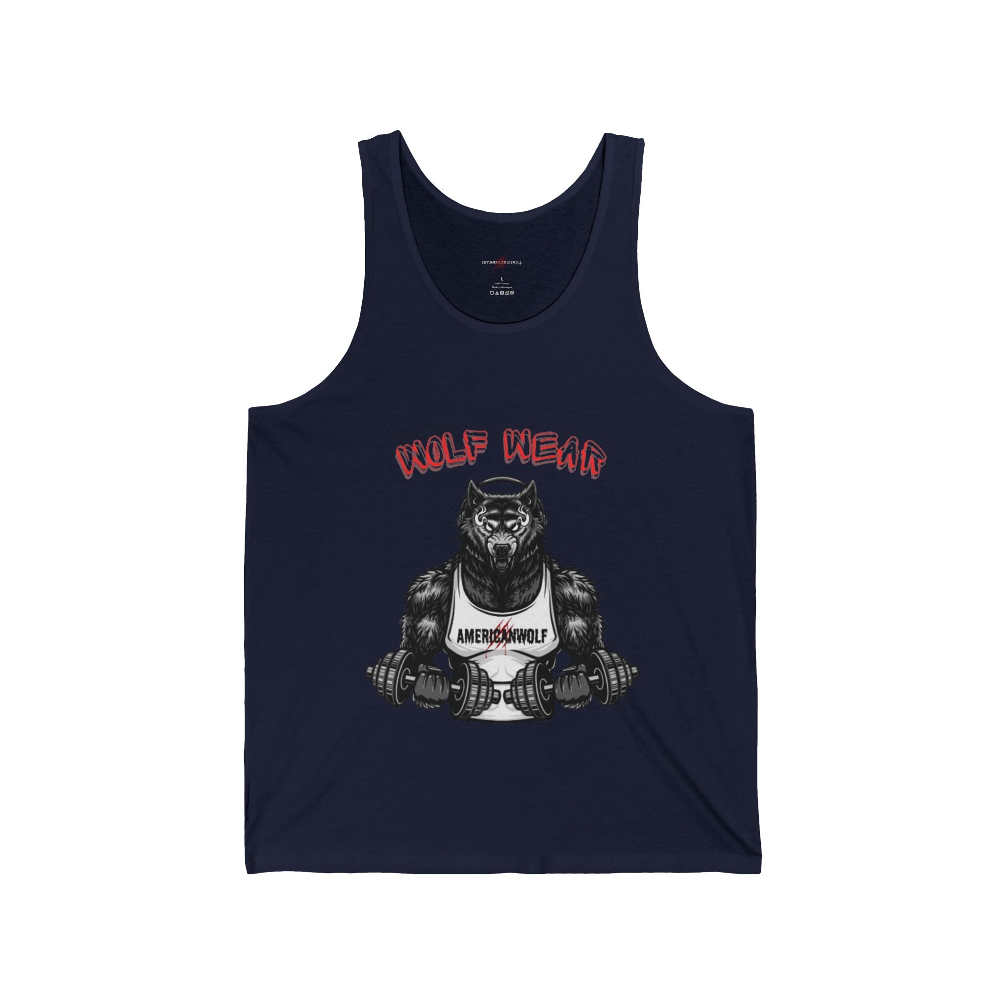 Wolf Wear Of A  Werewolf Bodybuilder Pumping Iron and Rocking Out His 'Americanwolf' Tank Top Epic Training Session with Headphones Stronger Than Yesterday ' Routine