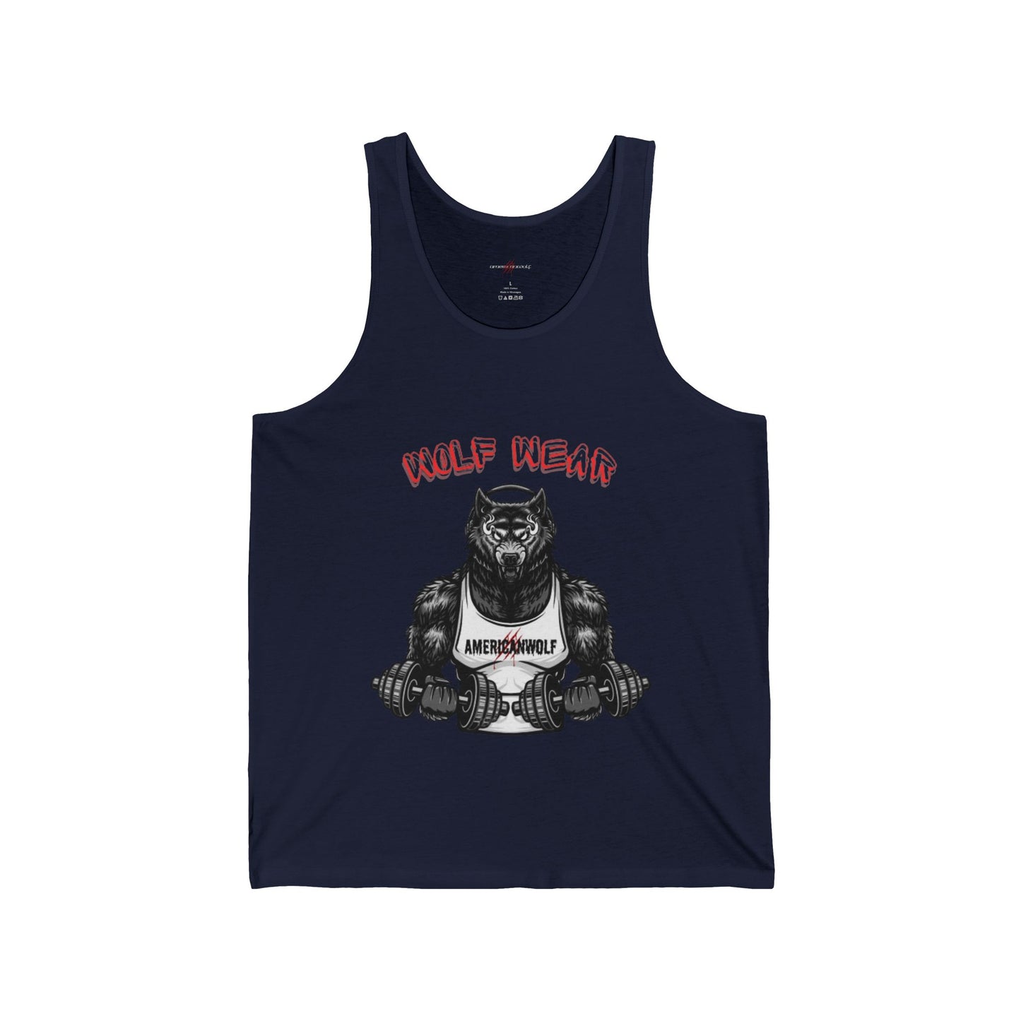 Wolf Wear Of A  Werewolf Bodybuilder Pumping Iron and Rocking Out His 'Americanwolf' Tank Top Epic Training Session with Headphones Stronger Than Yesterday ' Routine