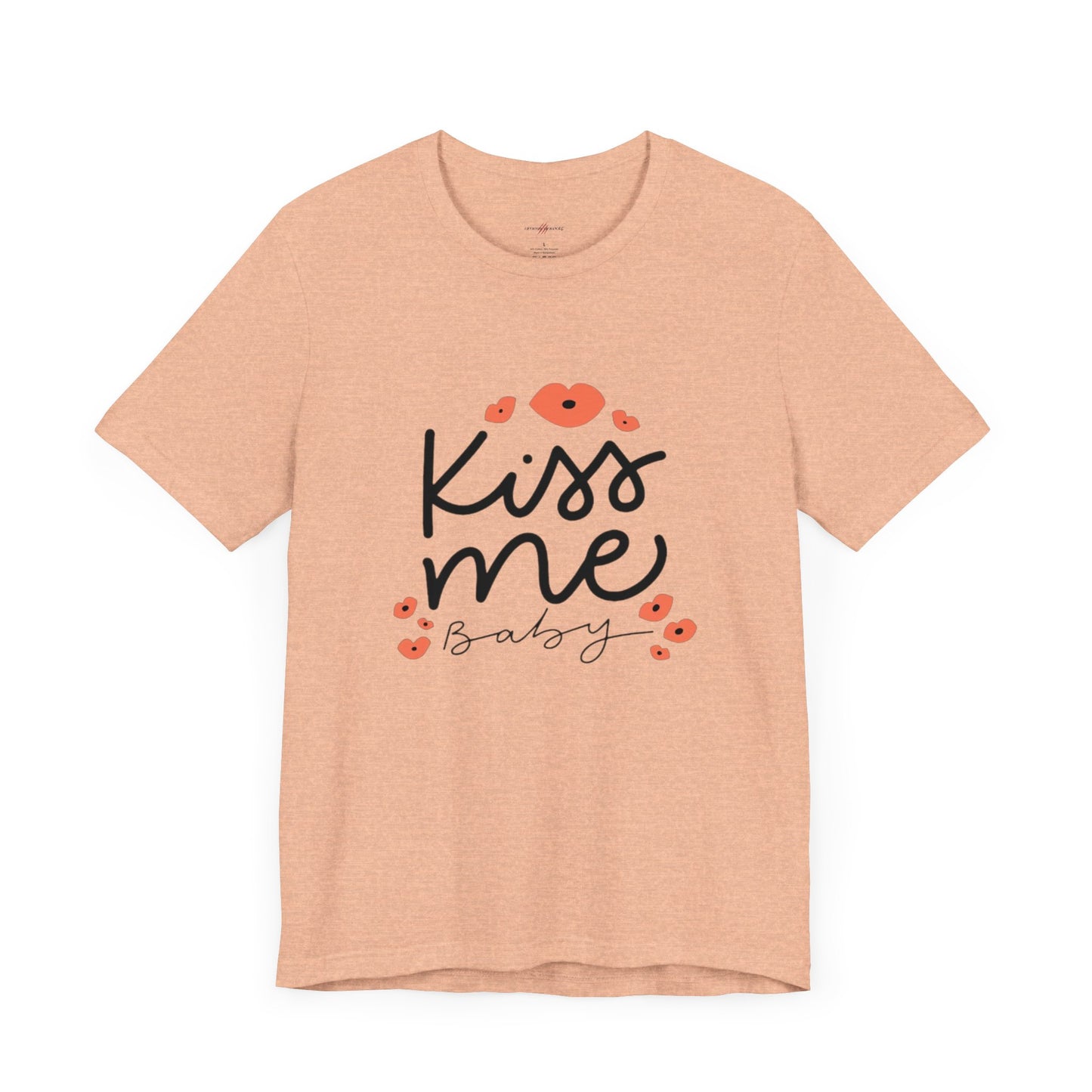 Women's Kiss Me Baby Valentine Jersey Short Sleeve Tee