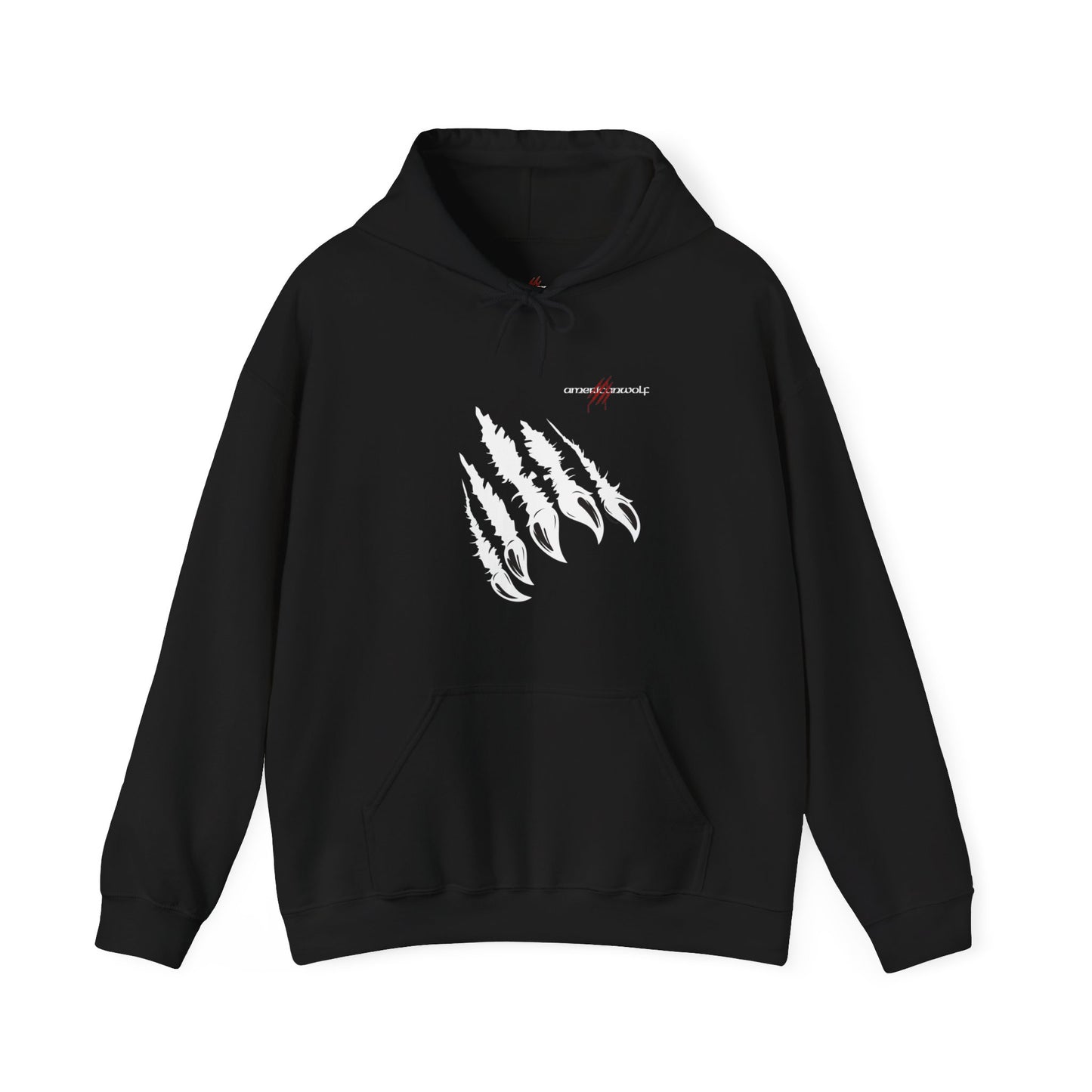 "White Claw Fury: 3D Scratch Marks Tear Through Black Hoodie"