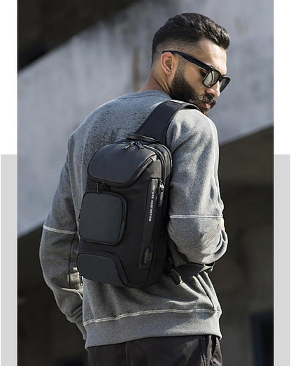 "Men's Sling Backpack: Crossbody Shoulder Bag for Casual Daypack and Rucksack Use"