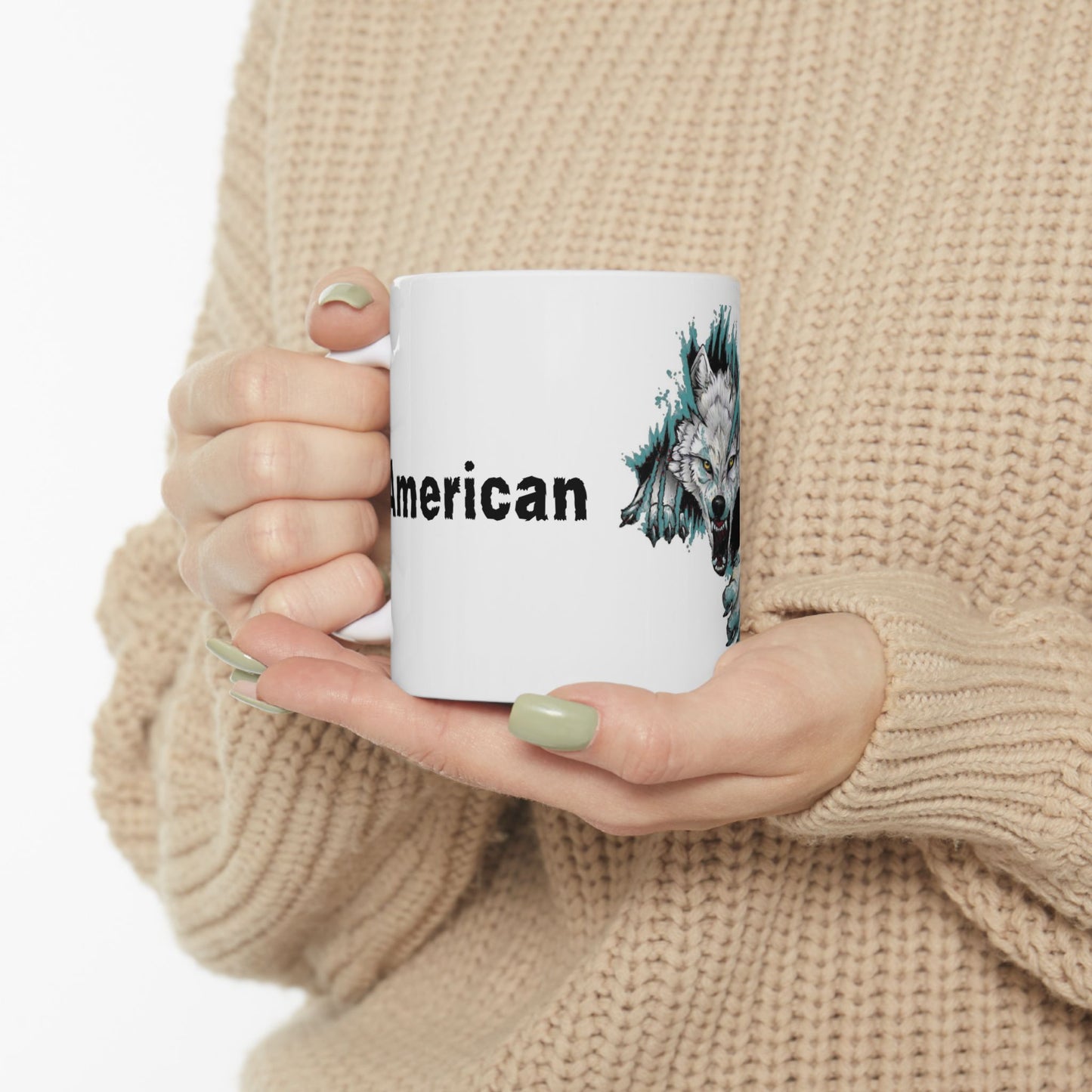 Ferocious Wild Americanwolf White Coffee Mug