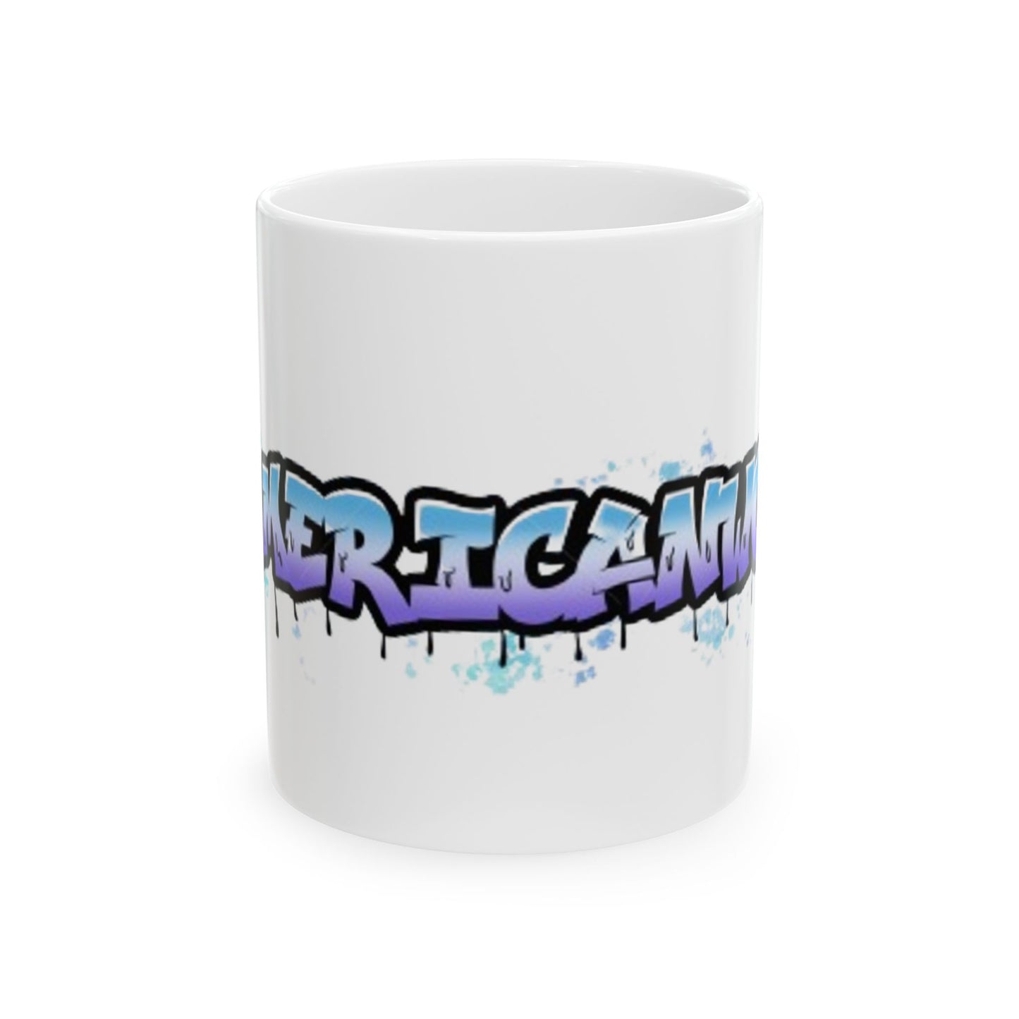 Blue & Purple Americanwolf Edgy Graphic Graffiti Splatter Spots Coffee Mug