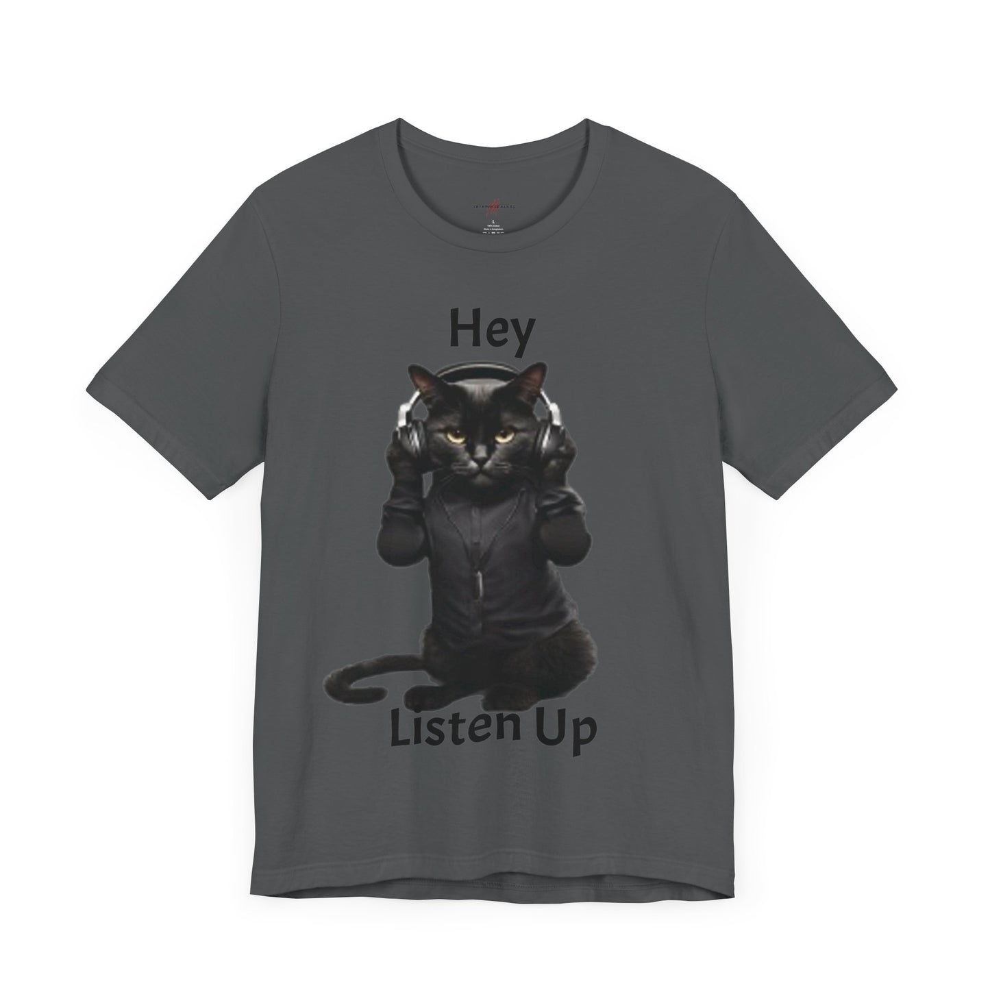 "Paws and Playlists Cats Know Good Tunes Listen Up in Style with the Cool Black Cat Wearing Headphones Shirt – Purr-fect for Music Lovers!"